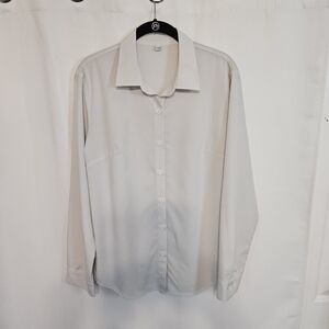 Classic Very Light Gray Women's Button-up Blouse from Paris